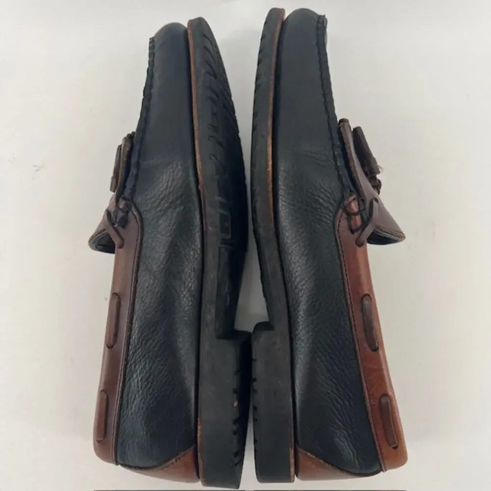 Allen Edmonds Nashua Loafer Mens 12D Brown Two-Tone Kiltie Tassel Moc ToePebbled